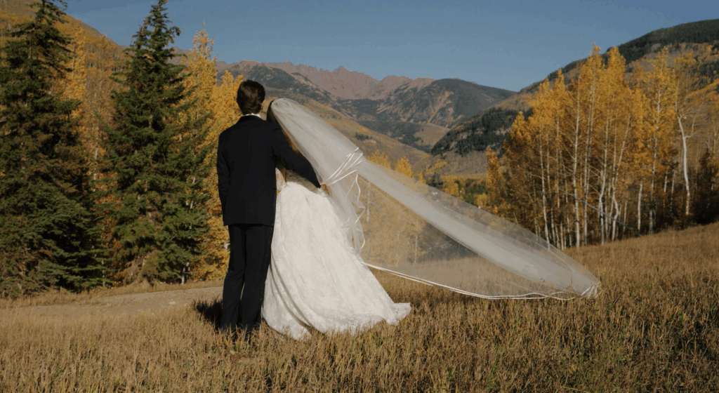 bride and groom getting married in Colorado