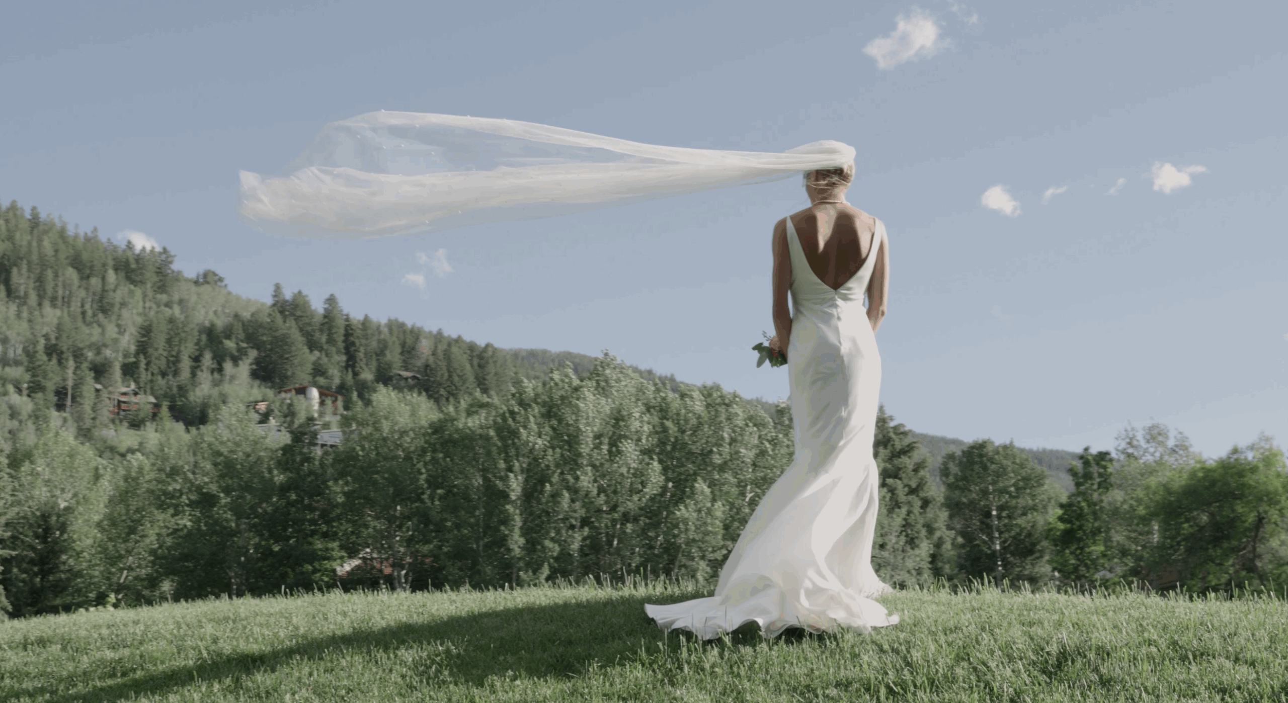 bride filmed by Vail wedding videographer