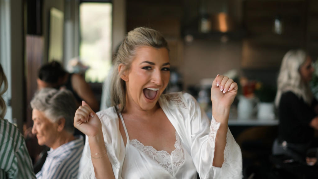 bride getting ready before wedding